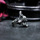 Skull Shield Ring with Gothic Armor Design - 925 Sterling Silver Handmade