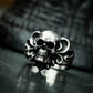 Ornate Skull Ring - 925 Sterling Silver Handmade Gothic