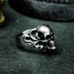 Ornate Skull Ring - 925 Sterling Silver Handmade Gothic