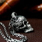 Patterned Skull Pendant with Tribal Engraving - 925 Sterling Silver Handmade
