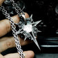 Spiked Skull Pendant ¨C Handmade 925 Silver Combat Totem Necklace