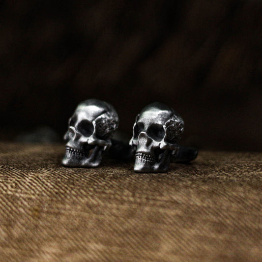 Skull Cufflinks - 925 Silver Handmade