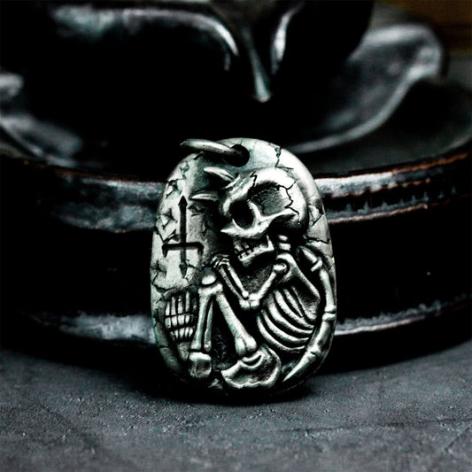 Skeleton Samurai Pendant ¨C 925 Sterling Silver Handmade