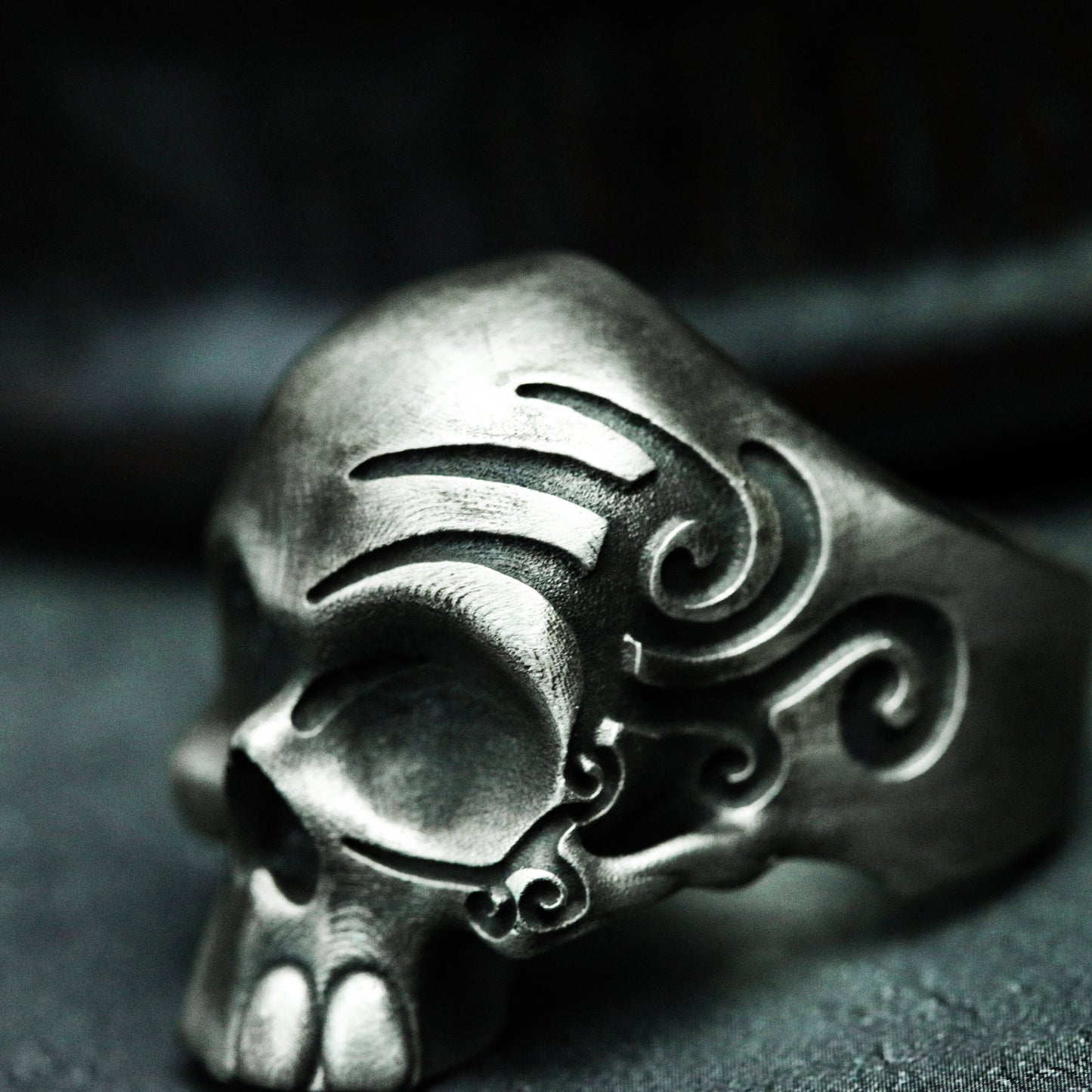 Motorcyclist Skull Ring ¨C Handmade 925 Silver Street Biker Band