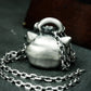 Cute Skull Cat Pendant - 925 Sterling Silver Handmade Gothic