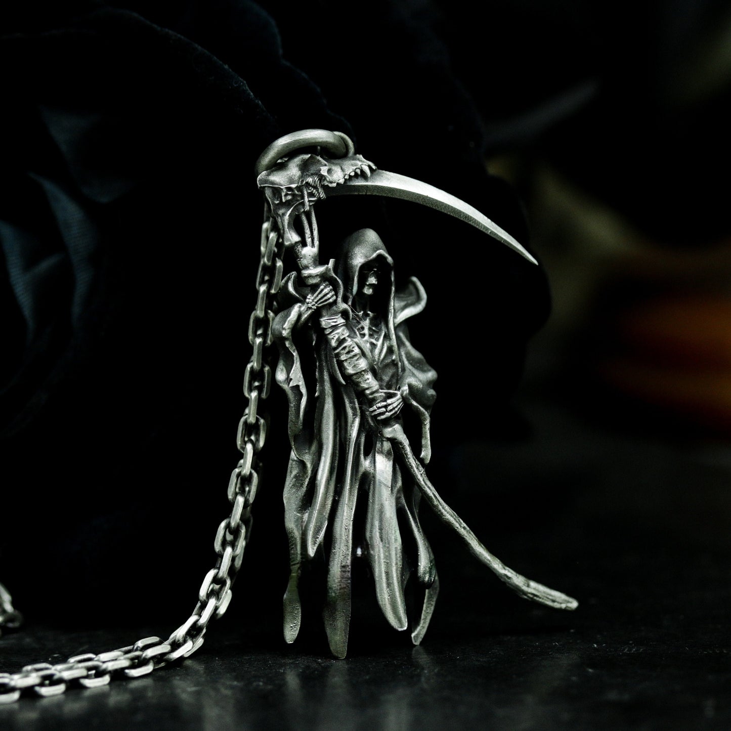 Grim Reaper Pendant (Alternate Pose) ¨C 925 Sterling Silver Handmade