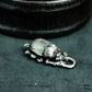 Scarab Pendant with Star-Point Frame - 925 Sterling Silver Handmade
