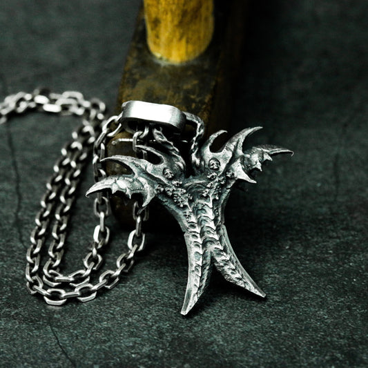 Cemetery Totem Skull Pendant - 925 Silver Handmade