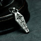 Gothic Coffin Pendant with Ornate Carvings ¨C 925 Sterling Silver Handmade