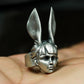 Bunny Girl Ring - 925 Silver Handmade Surreal Portrait