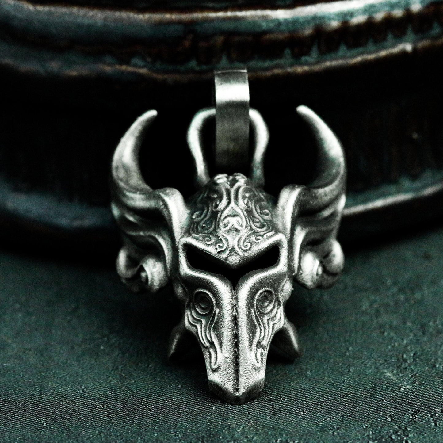 Horned Mask Pendant ¨C 925 Silver Handmade
