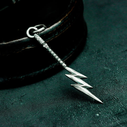 Zeus Lightning Pendant - 925 Silver Handmade