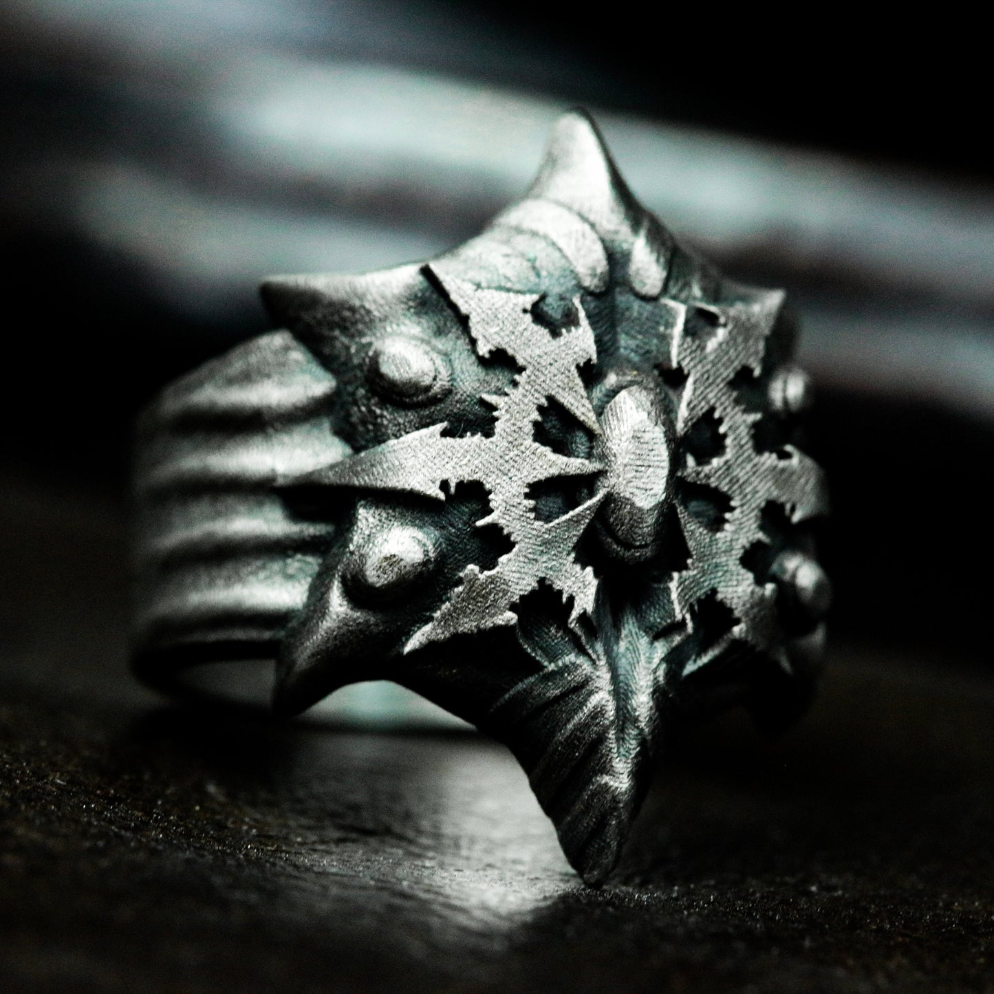 Gear Star Ring ¨C Handmade 925 Silver Steampunk Core Band