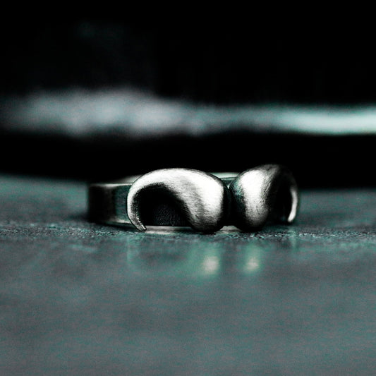 Abstract Demon Horn Ring - 925 Silver Handmade
