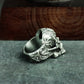 Tattoo Skull Ring - 925 Sterling Silver Handmade