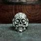 Tattoo Skull Ring - 925 Sterling Silver Handmade