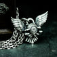 Winged Eye Gear Pendant ¨C 925 Silver Handmade