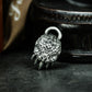 Tribal Paw Pendant with Geometric Pattern - 925 Sterling Silver Handmade