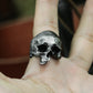Cracked Skull Ring - 925 Silver Handmade Wounded Symbol