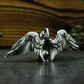Kneeling Angel Pendant with Folded Wings - 925 Sterling Silver Handmade