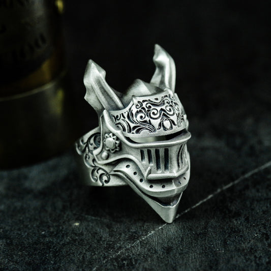 Rabbit Knight Armor Ring - 925 Sterling Silver Handmade