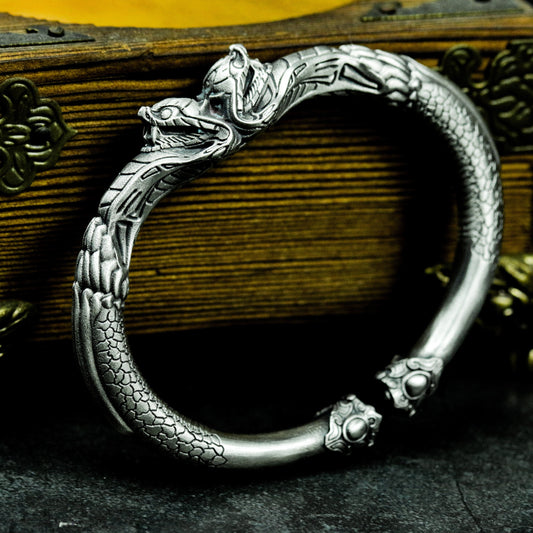 Quetzalcoatl Cobra Bracelet - 925 Silver Handmade