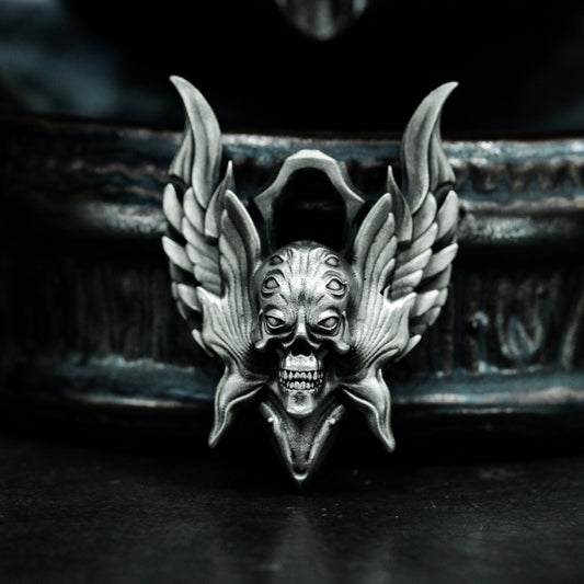 Winged God Pendant ¨C Handmade 925 Silver Beast Deity Necklace