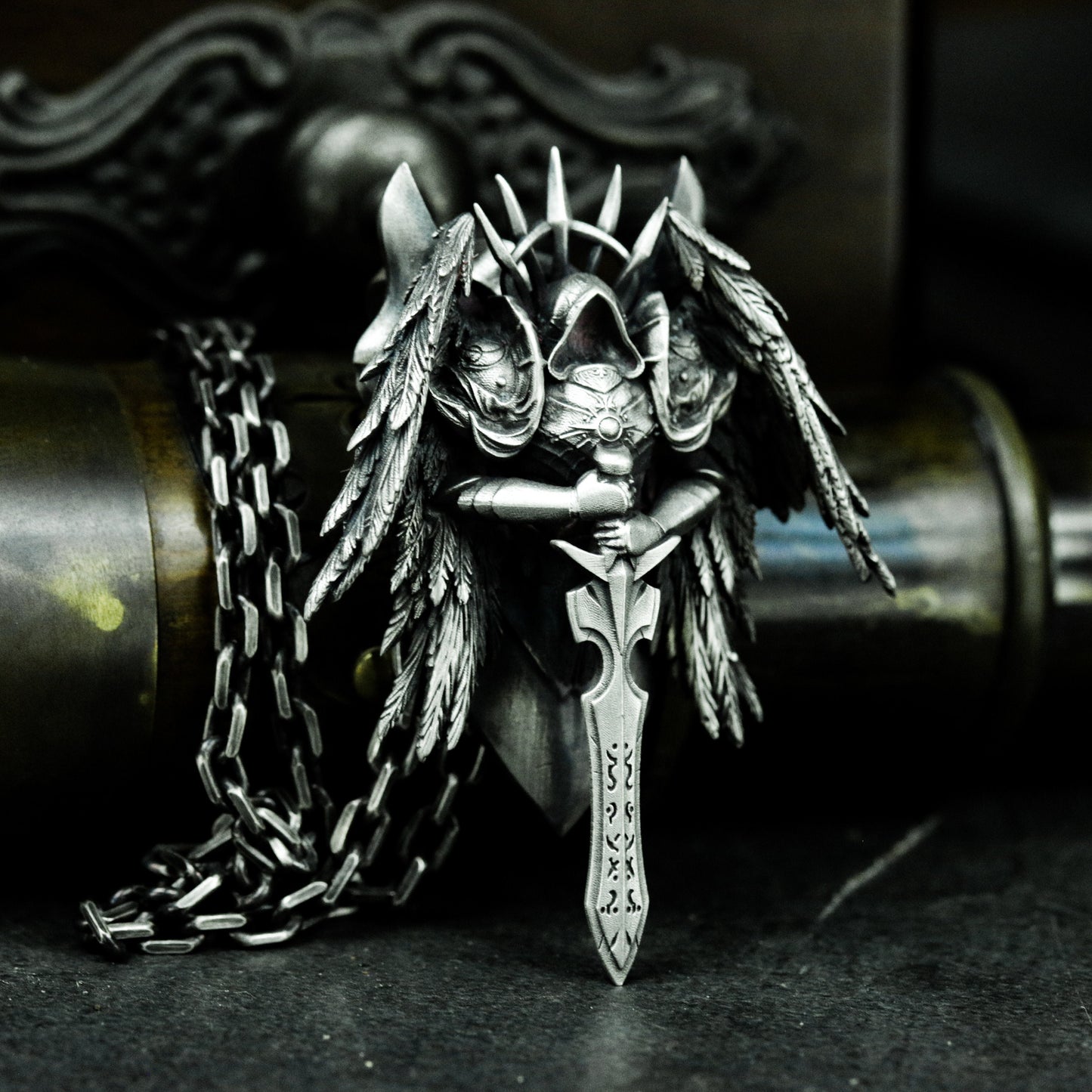 Angel Warrior Sword Pendant - 925 Sterling Silver Handmade
