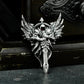 Winged Skull Crown Sword Pendant - 925 Sterling Silver Handmade
