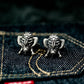 Moth Button Cufflinks - 925 Sterling Silver Handmade