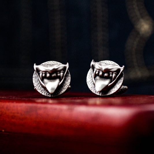 Vampire Teeth Cufflinks - 925 Sterling Silver Handmade