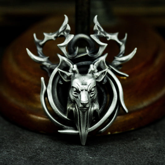 Stag Crown Pendant ¨C 925 Silver Handmade