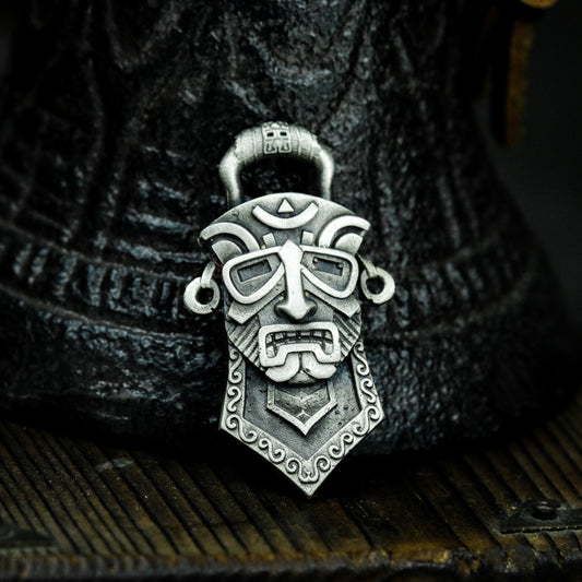 Tribal Mask Pendant ¨C Handmade 925 Silver Ancient Totem Necklace