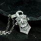 Tribal Mask Pendant ¨C Handmade 925 Silver Ancient Totem Necklace