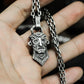 Tribal Mask Pendant ¨C Handmade 925 Silver Ancient Totem Necklace