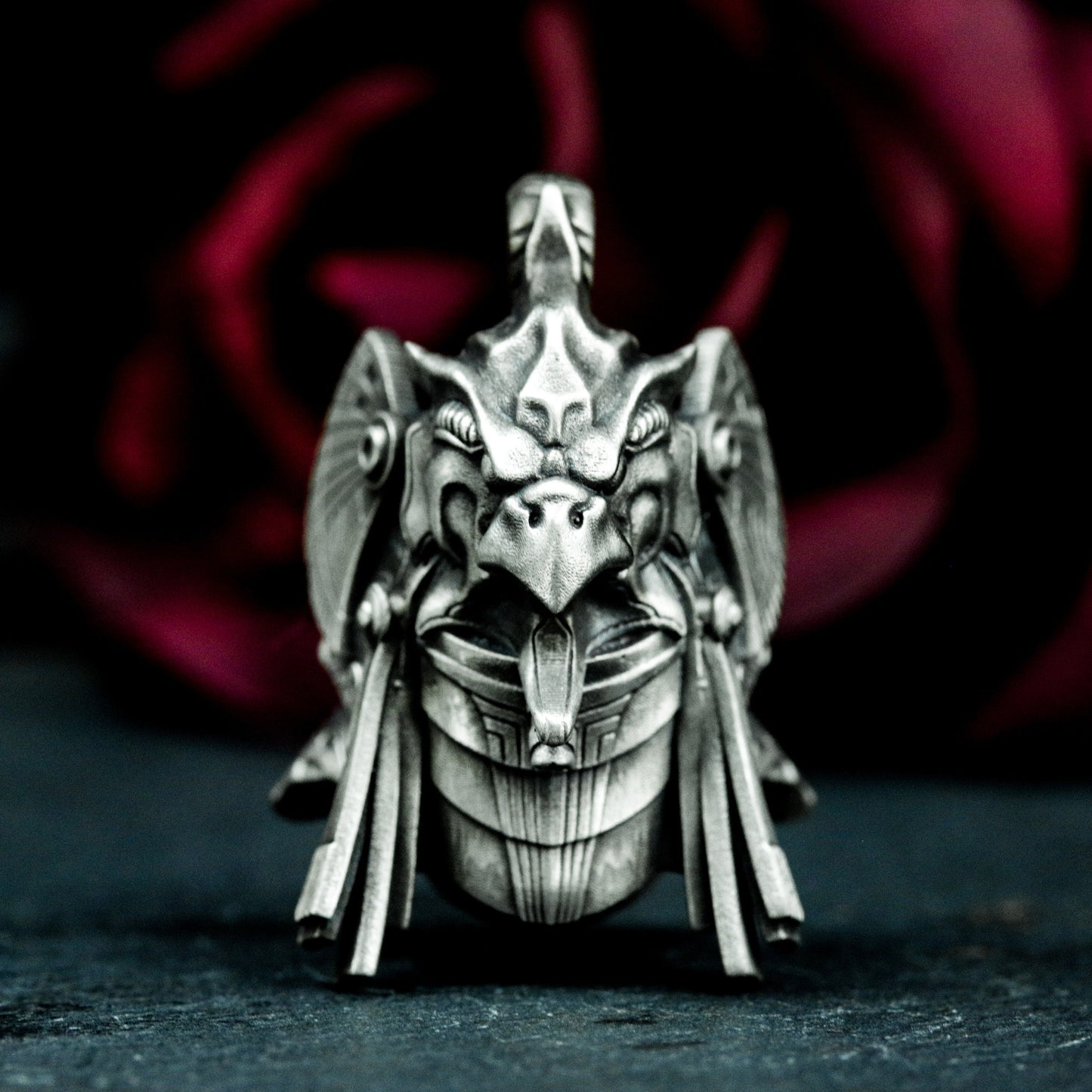 Horus Falcon Pendant with Armored Detail - 925 Sterling Silver Handmade