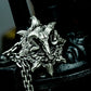 Ram Skull Pendant with Stylized Flames ¨C 925 Sterling Silver Handmade