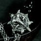Ram Skull Pendant with Stylized Flames ¨C 925 Sterling Silver Handmade