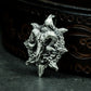 Ram Skull Pendant with Stylized Flames ¨C 925 Sterling Silver Handmade