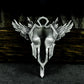 Winged Warrior Pendant with Blade and Shield - 925 Sterling Silver Handmade