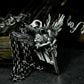 Winged Warrior Pendant with Blade and Shield - 925 Sterling Silver Handmade