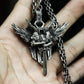 Winged Warrior Pendant with Blade and Shield - 925 Sterling Silver Handmade