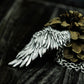 Broken Wing Pendant with Layered Feathers - 925 Sterling Silver Handmade