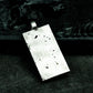 Dragon Eye Pendant with Textured Rectangular Frame ¨C 925 Sterling Silver Handmade