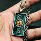 Dragon Eye Pendant with Textured Rectangular Frame ¨C 925 Sterling Silver Handmade