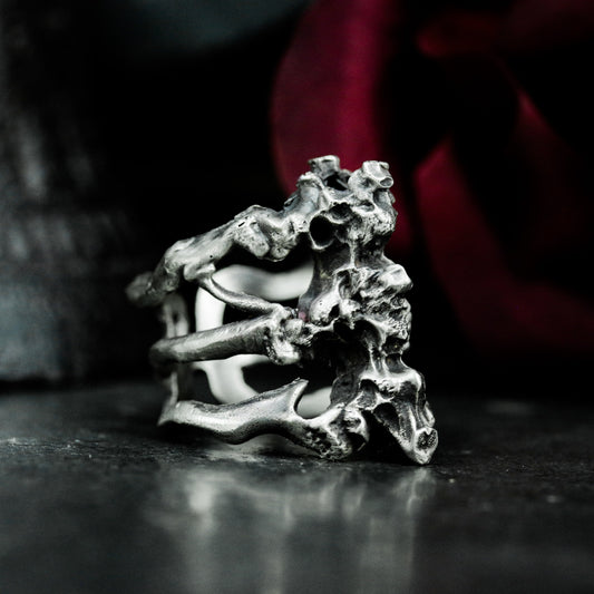 Ribcage Ring ¨C Handmade 925 Silver Anatomical Bone Band