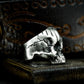 One-Eyed Swirl Skull Ring - 925 Silver Handmade