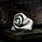 One-Eyed Swirl Skull Ring - 925 Silver Handmade
