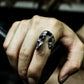 Half Skull Ring - 925 Silver Handmade Death & Decay