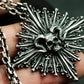 Radiant Skull Pendant with Spiked Halo ¨C 925 Sterling Silver Handmade